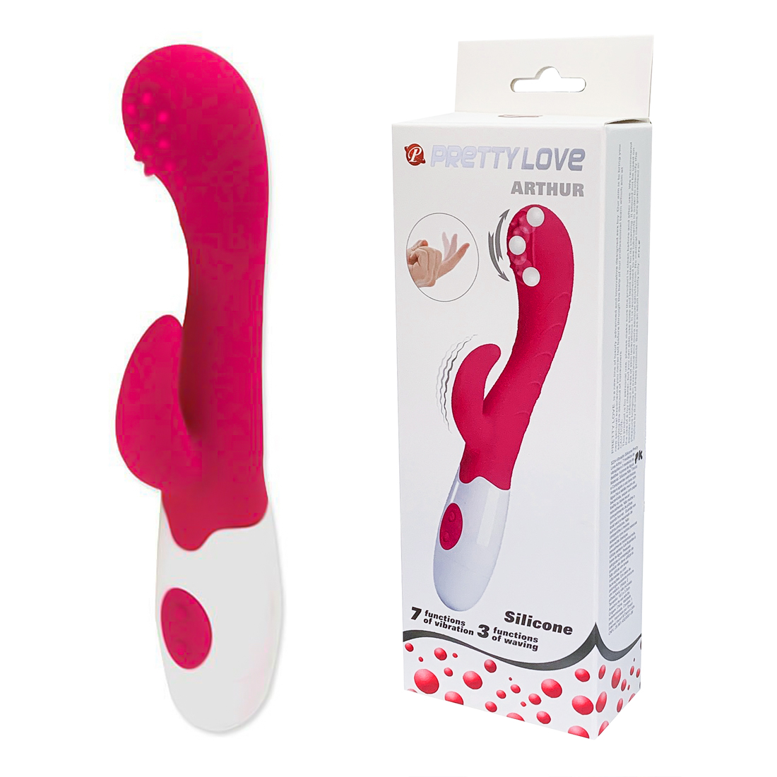 Vibrador Pretty Love Arthur - Silicone Cirúrgico com Movimento - Pink