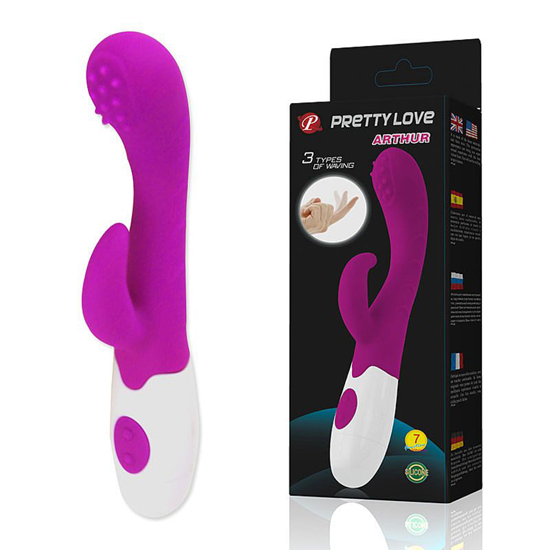 Vibrador Pretty Love Arthur - Silicone Cirúrgico com Movimento - Roxo