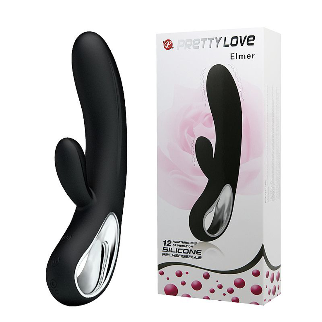 Vibrador Ponto G Recarregável - Pretty Love - Preto