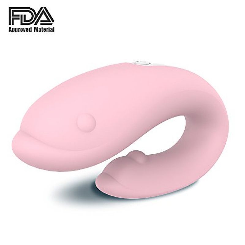 Vibrador de Casal Golfinho Recarregável Shande - Rosa