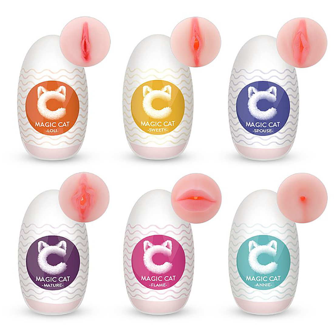 Masturbador Egg em Cyberskin Magic Cat - 6un Sortidos