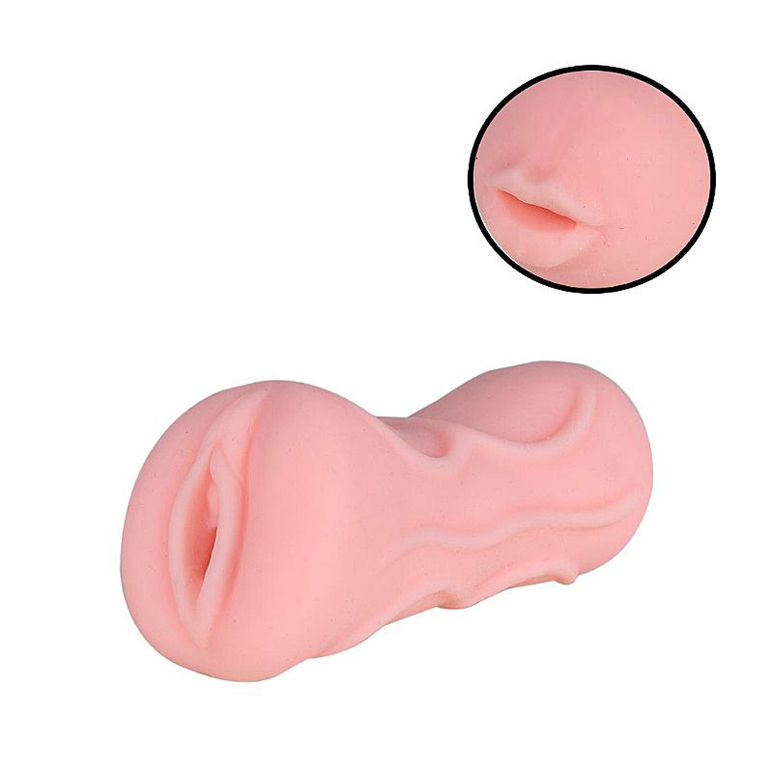 Masturbador Masculino Vagina e Boca em Cyberskin 18x5cm