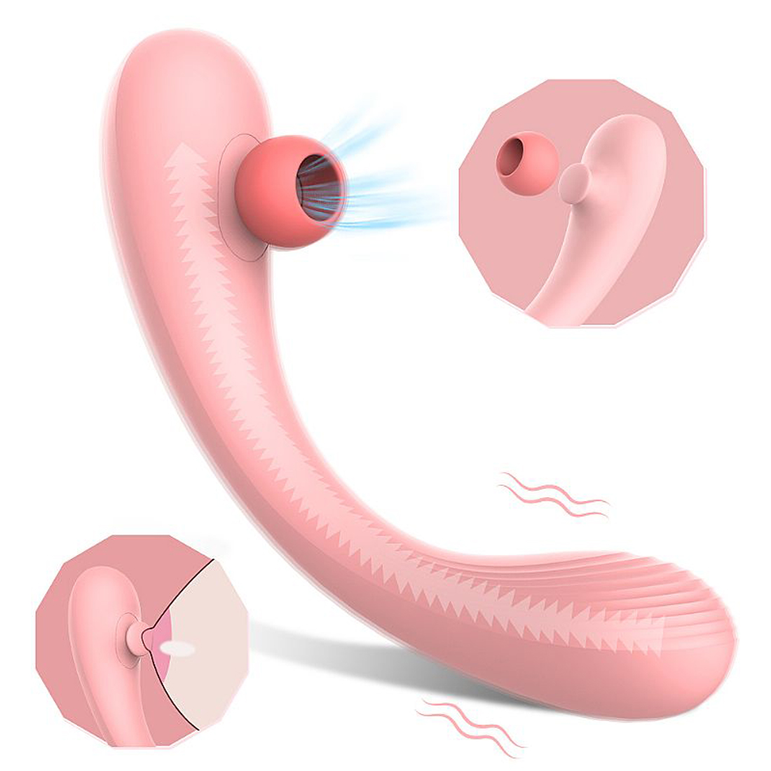 Vibrador de Ponto G e Clitóris com Pulsação Recarregável S-hande - Rosa