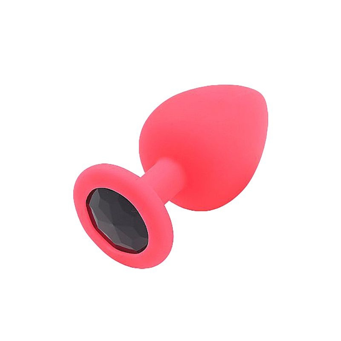 Plug Anal de Silicone - Tamanho M - Pink - Com Pedra Preta