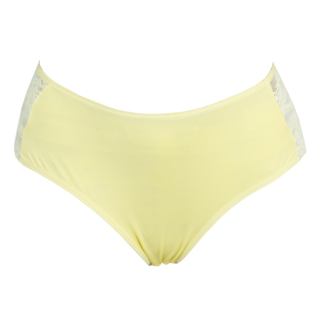 Calcinha Pluz Size Renda Costa Eross Amarelo 50