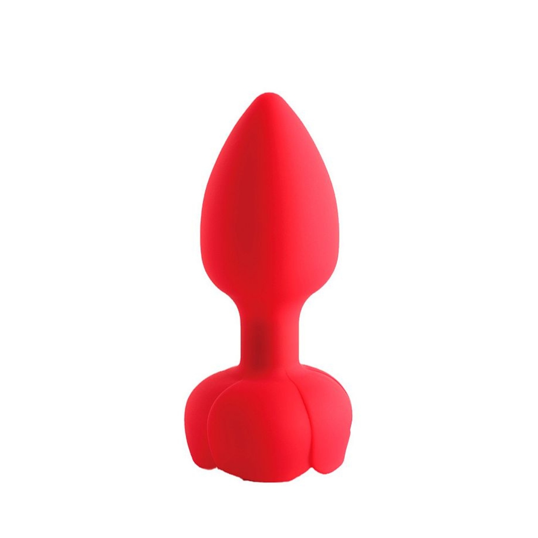 Plug Anal em Silicone com Vibrador - Vermelho