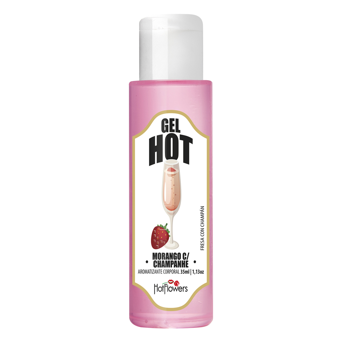 HC296 - Gel Aromatizante Hot - Morango c/ Champanhe - 35ml