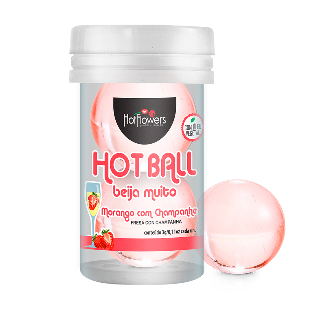 HC582 - Hot Ball Beija Muito Morango com Champanhe