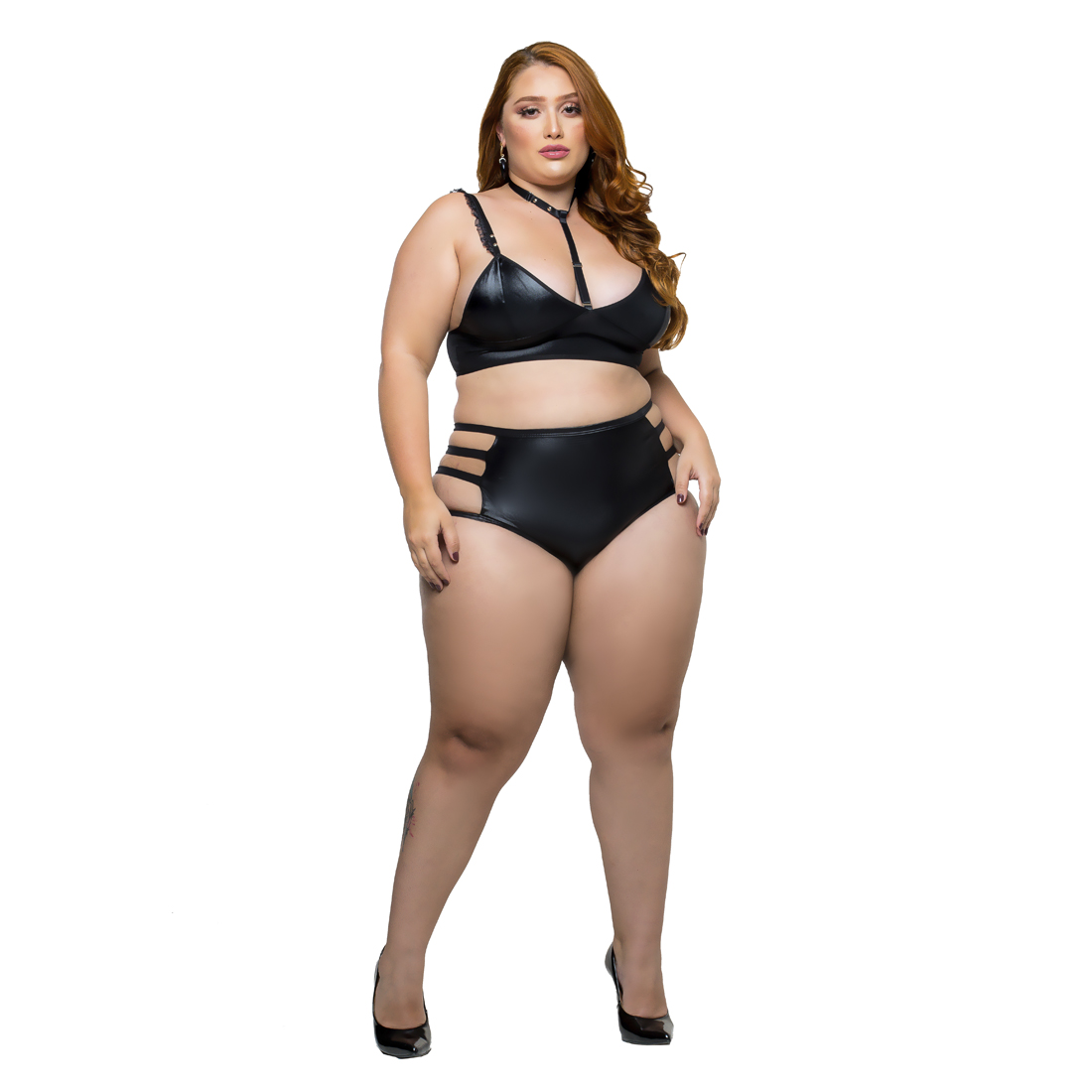 Conjunto Hot Pants - Plus Size - Preto