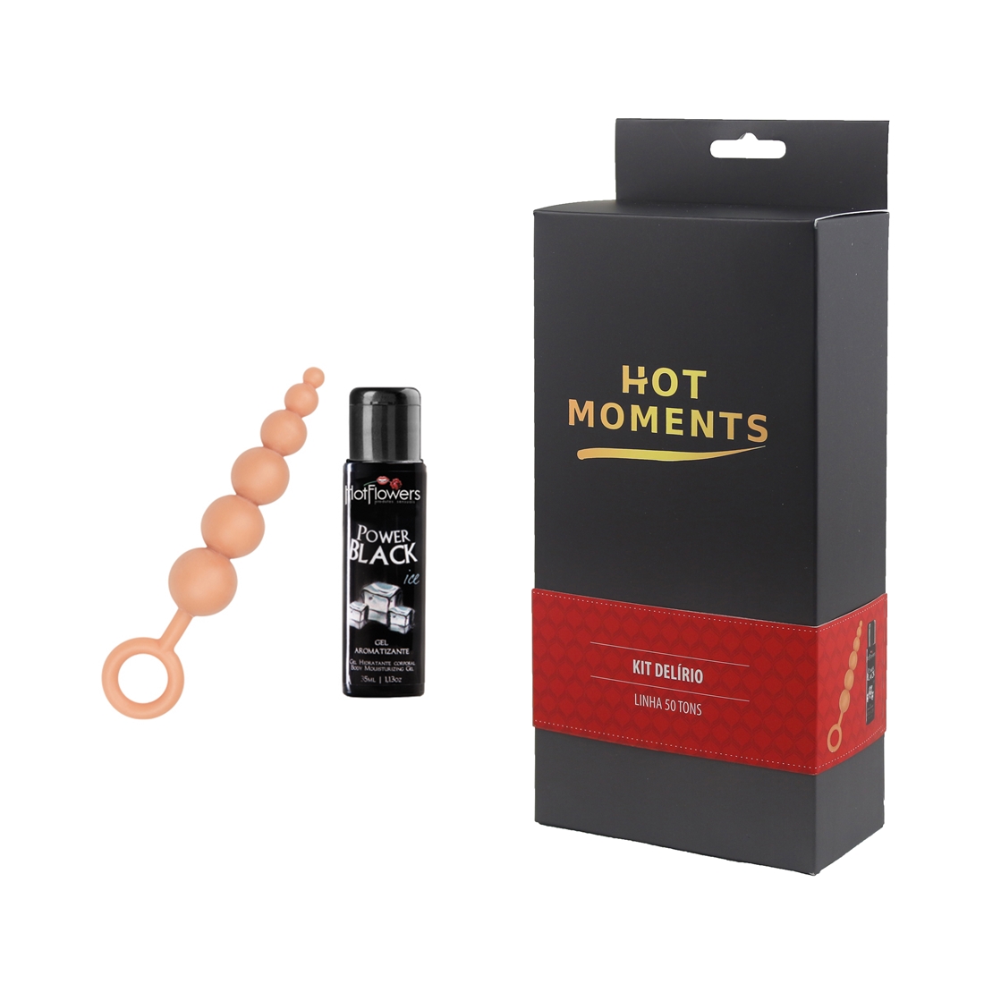 Kit Delírio - Plug Ball e Gel Power Black - Hot Moments