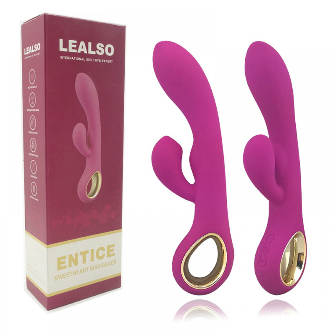 Vibrador Ponto G e Clitóris Recarregável Lealso - Magenta