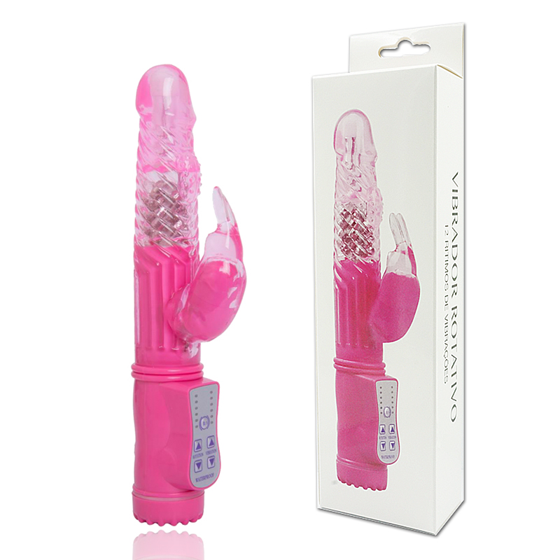 Vibrador Rotativo - Estimulador Formato Coelho Rosa