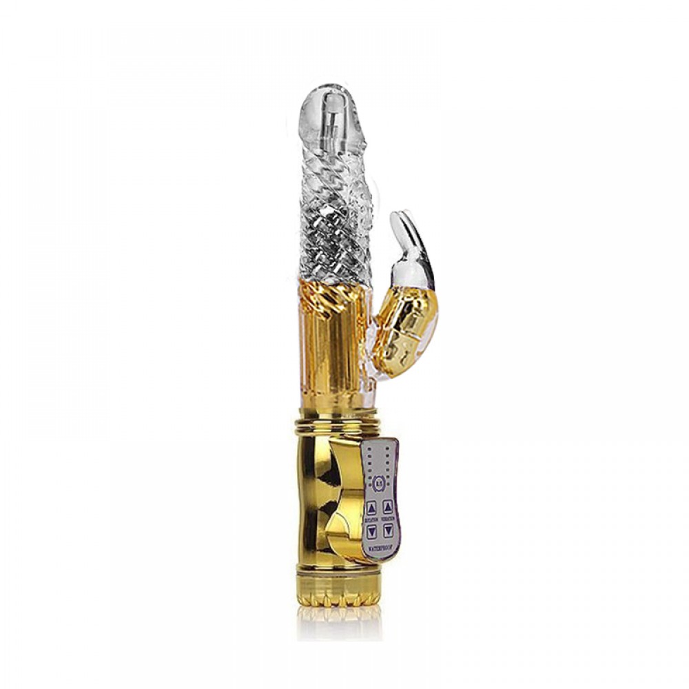 Vibrador Rotativo Botão Digital Metalizado - Dourado