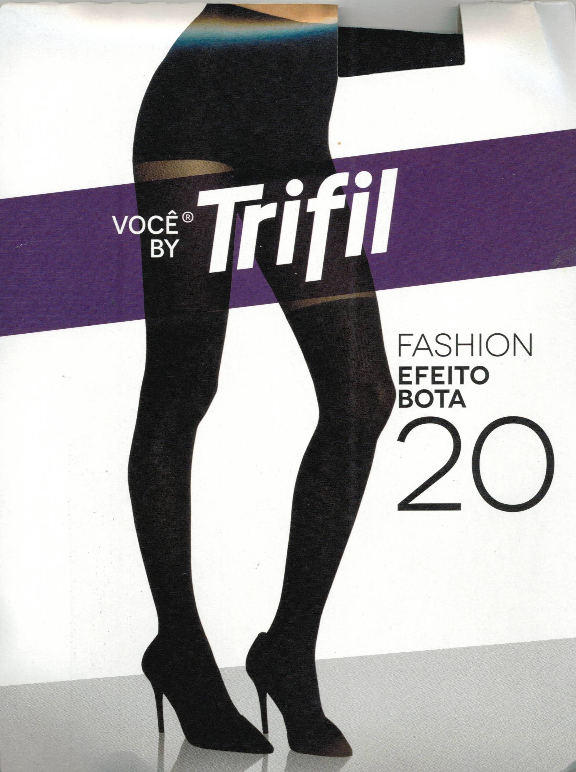 W06842PE008 - Meia Calça Bota Fio 20 Tam P Preto